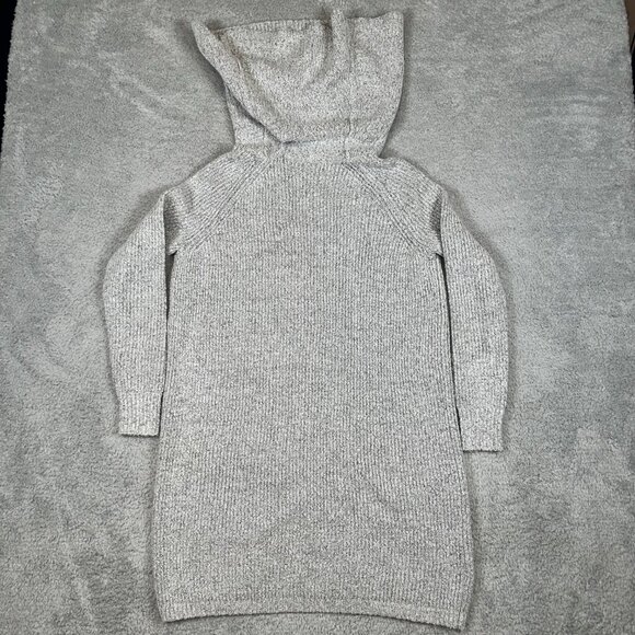 Merona Sweater Dress Womens Large Gray Cable Knit Cowl Neck Stretch Cozy - Picture 2 of 12